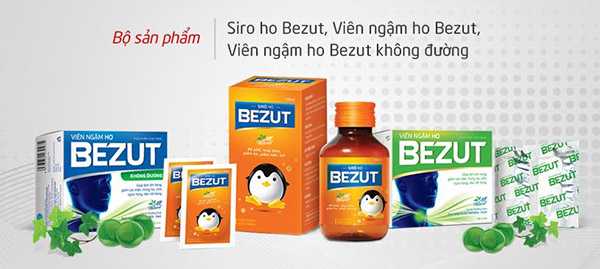 Bộ sản phẩm thuốc ho Bezut phù hợp với mọi lứa tuổi.