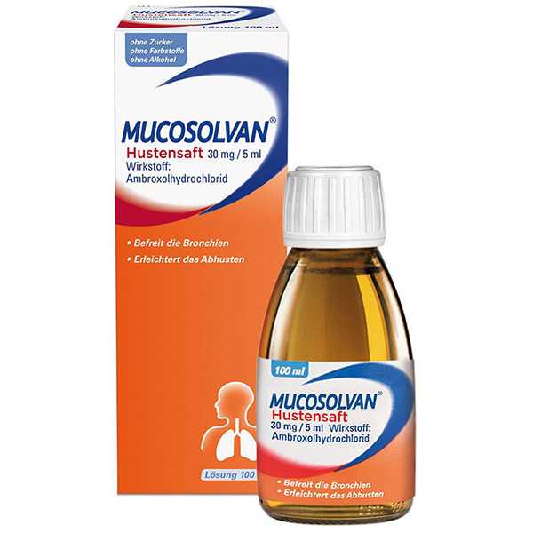 Siro Mucosolvan đến từ Đức có thể giảm cơn ho do viêm phế quản.